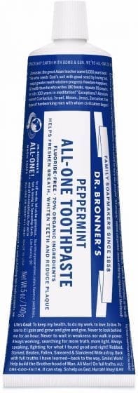 Dr Bronners toothpaste fluoride-free toothpaste peppermint