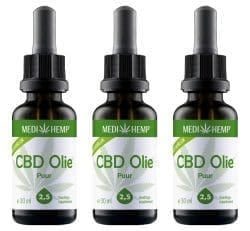 MediHemp CBD Öl Rein 2,5% CBD Vorteilspack 3x 30ml