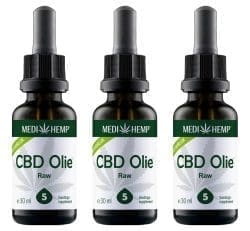 MediHemp CBD Oil Raw Benefit Pack 5% CBD 3x 30ml