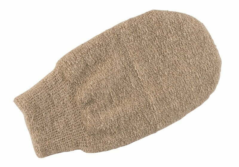 Schrubbhandschuh oder Schrubbhand aus Hanf