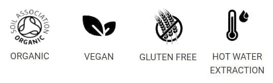 bio certifié champignon Latte Matcha vegan sans gluten extraction à l'eau chaude