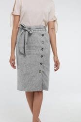 Hemp Tailor Hoodlamb Hemp Skirt Side Button Down Skirt Black