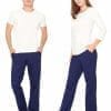 pantalon chino bleu en chanvre