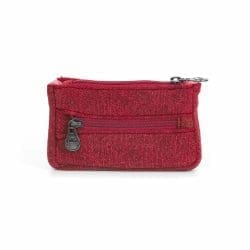 eco-friendly red coin purse made of hemp and organic cotton