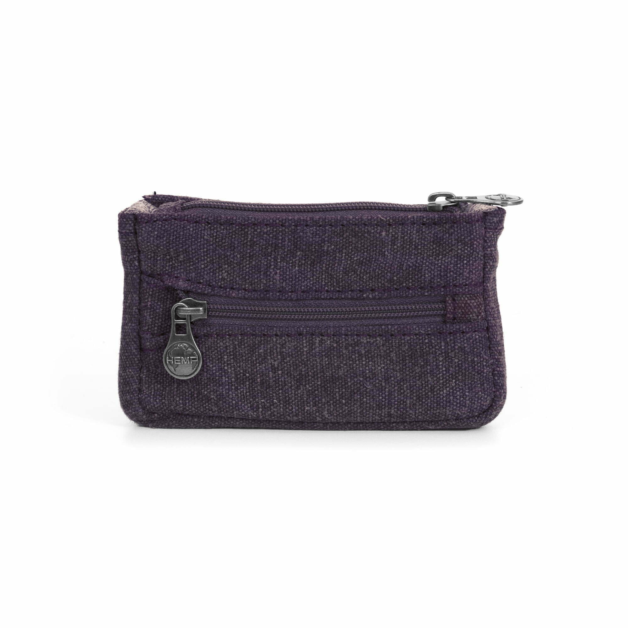 mini porte-monnaie violet chanvre coton bio