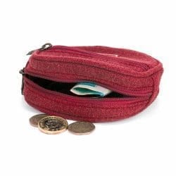 red mini hemp wallet